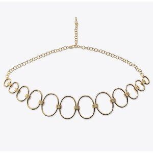 Zara Gold Oval Link Chain Belt Statement NWT Adjustable +30 Adjustable